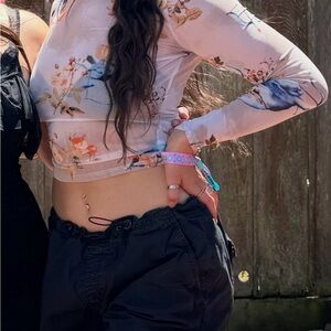 Festival Long Sleeve Crop Top